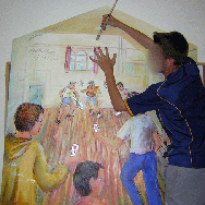 Student painting Mural